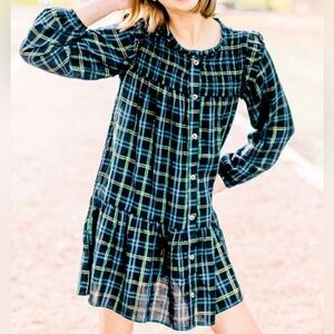 Christmas holidays dress green with gold thread 10/12